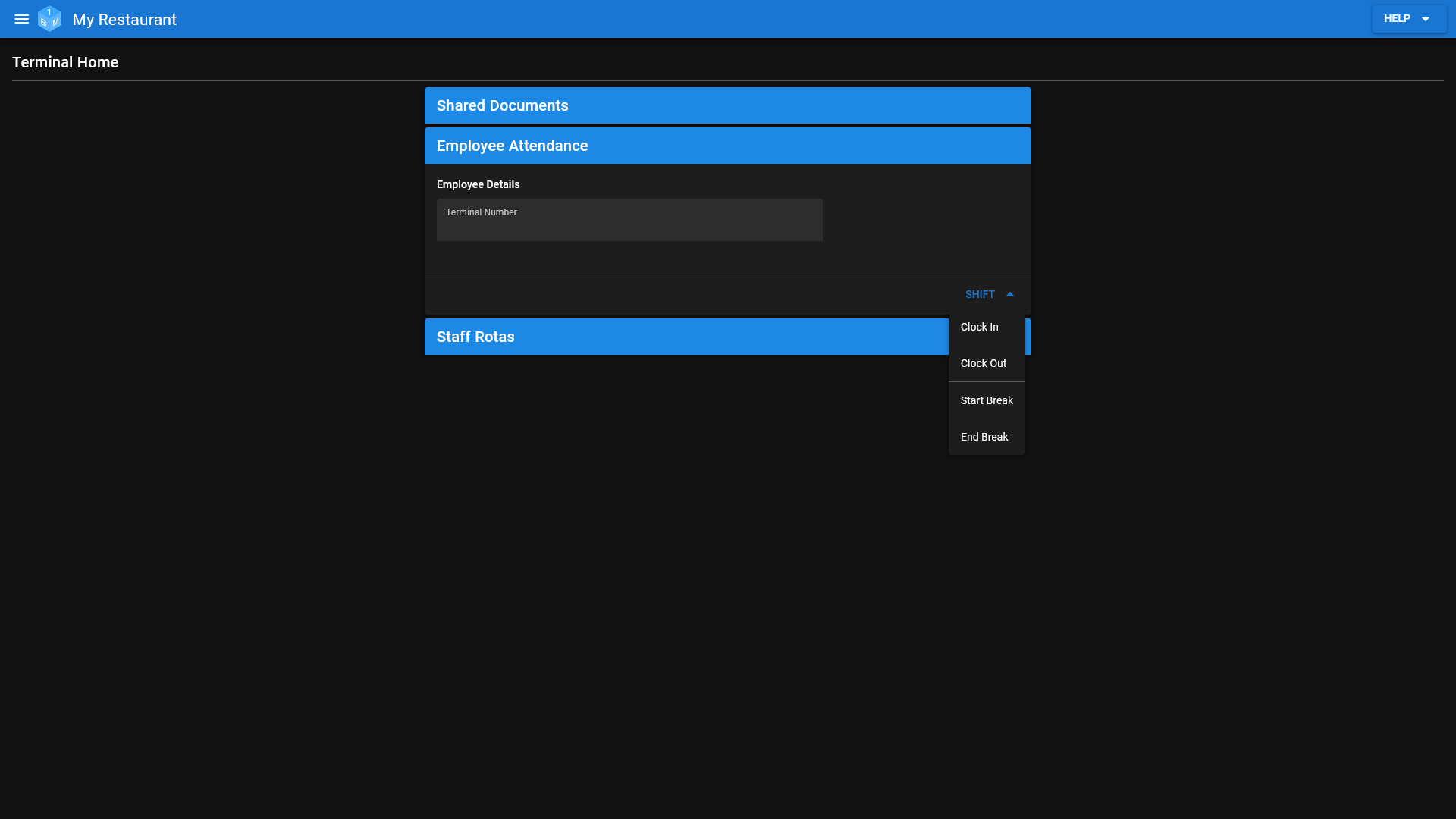 The Employee Attendance Section In The OneBoxBM Terminal.