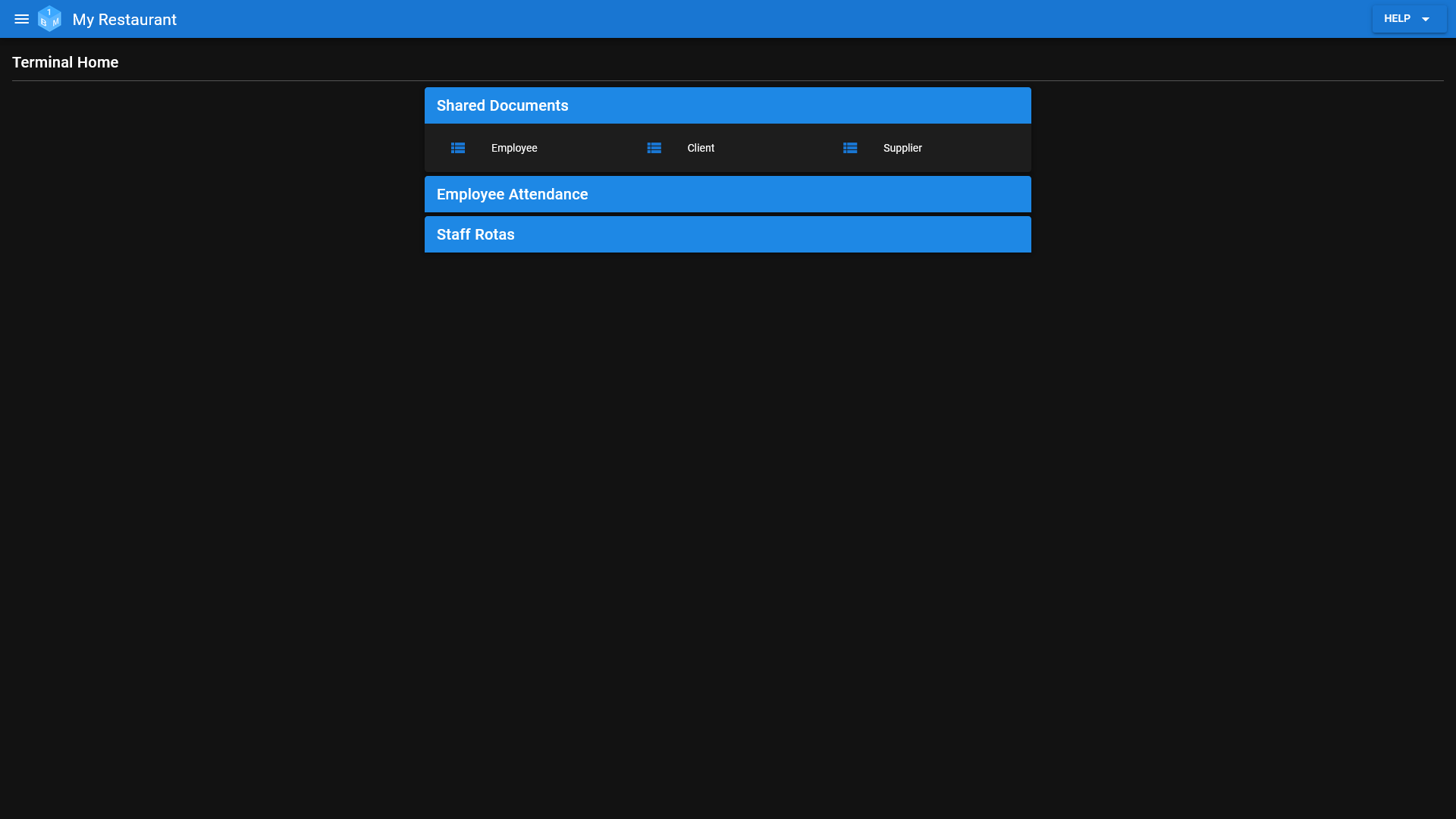 The Shared Documents Section In The OneBoxBM Terminal.